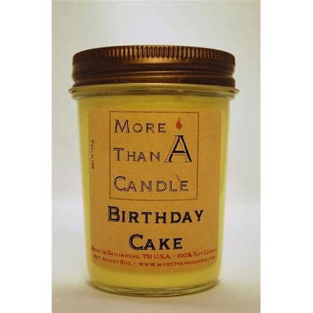 MORE THAN A CANDLE More Than A Candle BDC8J 8 oz Jelly Jar Soy Candle; Birthday Cake BDC8J